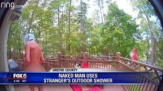 Naked man uses strangers shower