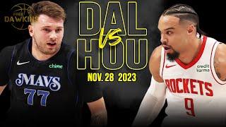 Dallas Mavericks vs Houston Rockets Full Game Highlights  Nov 28 2023  FreeDawkins