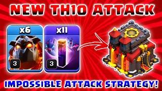 TH10 NEW ATTACK  6 Lava Hound + 11 Bat Spell TH10 Impossible Attack strategy