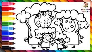 Dibuja y Colorea A Peppa Pig Y A Su Familia Con Disfraces De Broccoli  Dibujos Para Niños