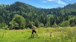 Working life of a young man in a high mountain village far from civilization mushrooms beekeeping