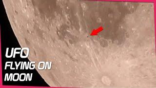 UFO on Moon flying very Fast seen from Serbia