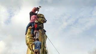 Bangladesh protesters vandalise former leaders statue as military takes control  AFP