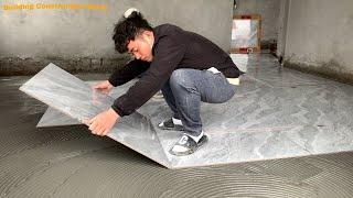 Workers Skills And Tricks For Building Amazing Bedroom Floors With Ceramic Tiles At The Next Level