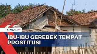 Rombongan Ibu-Ibu Gerebek Warung yang Diduga Jadi Tempat Prostitusi di Kawarang