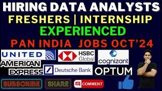 Data Analyst Jobs for Freshers 2024  Data Analyst Jobs in India  Data Analyst Jobs and Internship