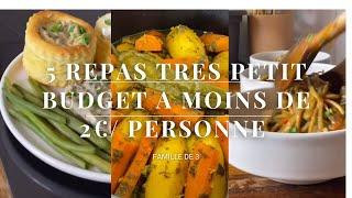 Moins de 2€ par repas  se nourrir sainement avec un très petit budget