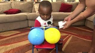 POTTY TRAINING Carson Learning to Butt Wipe with Balloons