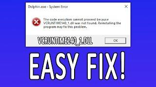 VCRUNTIME140_1.dll Was Not Found EASY FIX 2024  Including MSVCP140.dll