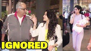 Jhanvi Kapoor IGNORES Sister Khushi Kapoor With Father Boney Kapoor At Mumbai Airport