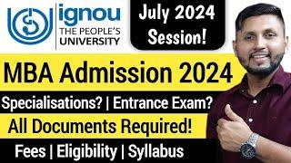 Ignou MBA Admission 2024  Specialisation & Fees  Ignou Admission July 2024  Online MBA Admission