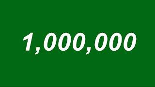 One Million 1000000 Counter Green Screen white 4K 2024