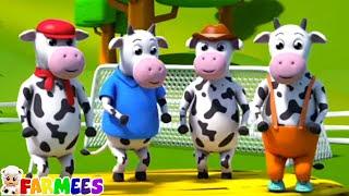 Five Little Cows  Kindergarten Songs & Baby Cartoon Videos  Nursery Rhymes for Kids by Farmees