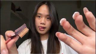 ASMR tapping and brushing YOUR face