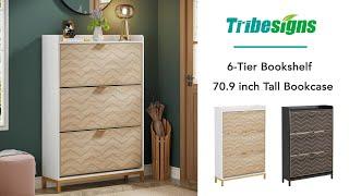 Tribesigns Shoe Cabinet Freestanding Shoe Rack Organizer with 3 Flip Drawers - JW0411