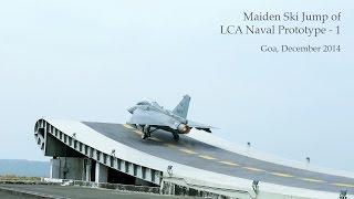 Maiden Ski Jump of LCA Naval Prototype - 1 NP-1 at the Shore-Based Test Facility in Goa