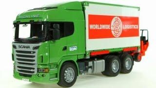 Scania R-series Container Truck with Forklift Bruder 03580 - Muffin Songs Toy Review