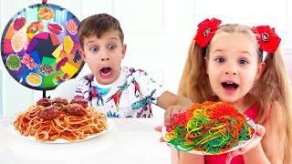 Diana und Roma Mysteriöse Spaghetti-Rad-Herausforderung