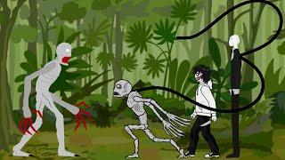 SCP-096 vs The Rake SLENDERMAN and Jeff the killer - Drawing cartoons 2 animation