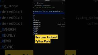 One Liner Factorial Python Code #shorts #coding #programming