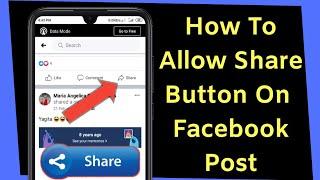 How To Allow Share Button On Facebook Post  Make Facebook Post Shareable