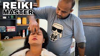 ASMR Head Massage Back massage palm massage by REIKI-MASTER to Female subscriber