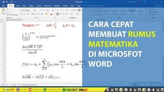 Cara cepat menulis rumus matematika di microsfot word  tutorial89