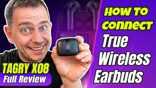 How to connect true wireless earbuds TAGRY X08  Review 2023
