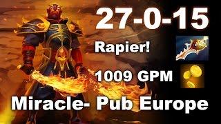 Miracle- 22 Minute Rapier 1009 GPM Ember Spirit Dota 2