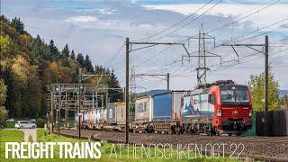 4K60 Freight Trains  Zugverkehr at Hendschiken Switzerland - October 2022