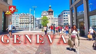 SWITZERLAND GENEVA  Virtual walk through historic old town  International flair on Lake Geneva 4K