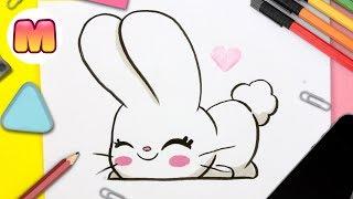 COMO DIBUJAR UN CONEJO KAWAII PASO A PASO - Dibujos kawaii fáciles - Como dibujar animales kawaii