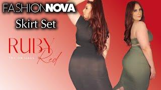 Fashion Nova Curve Matching Skirt Set Try On Haul  @NovaMEN by @FashionNova ​⁠ ​⁠ Ruby Red