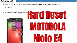 HARD RESET MOTOROLA Moto E4