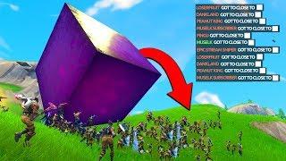 ENTIRE SERVER CRUSHED by the CUBE - Fortnite