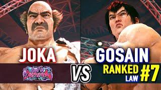 T8  JOKA Heihachi vs GOSAIN #7 Ranked Law  Tekken 8 Day One Heihachi Mishima