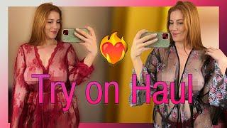 4K Transparent Try-on Haul  See through Try-on with Katy