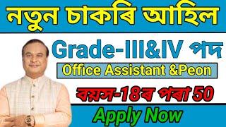 নতুনকৈ Grade-34 চাকৰি আহিল - Assam jobs 2024  Assam jobs vacancy 2024  Jobs in Assam 