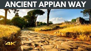 Walking in Rome Ancient Appian Way at Sunrise 4K 60fps