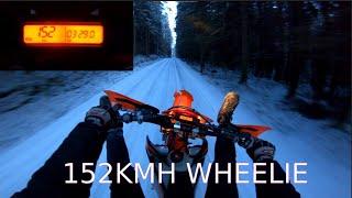 Ktm Exc 450 - 152 kmh Wheelie  Winter wheelie 5