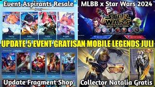 UPDATE 5 EVENT GRATISAN MLBB JULI 2024 EVENT ASPIRANT & STAR WARS RESALE UPDATE FRAGMENT SHOP