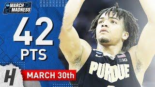 Carsen Edwards Full Highlights Purdue vs Virginia 2019.03.30 - 42 Pts 10 Threes SICK