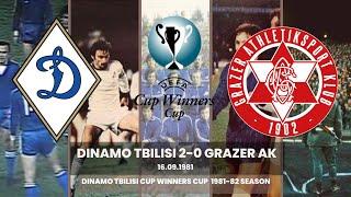 Dinamo Tbilisi Georgia 2-0 Grazer AK Austria 16.09.1981 UCWC 116 first leg