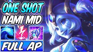 FULL AP NAMI MID INSANE *ONE-SHOT* S+ CLEAN GAMEPLAY SEASON 12 New Build & Runes  League of Legends