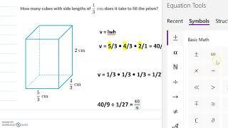 Volume with Cubes with Fractional Lengths