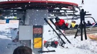 Erschreckende Bilder Skilift gerät außer Kontrolle