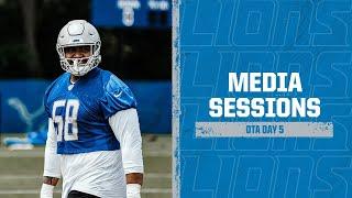 Detroit Lions players meet with the media on June 1