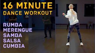 16 Minute Follow Along Dance Workout Back View - Merengue Cumbia Salsa Samba American Rumba