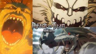 All Ymir Porco and Falco Titan Roars In Attack On Titan Season 2 - Season 4 Part 2