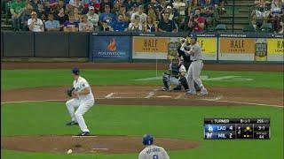 Justin Turner RBI Double vs Brewers  Dodgers vs Brewers